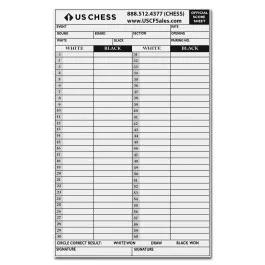official us chess self duplicating score sheets pack of 100 sheets