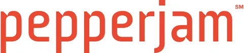 white background with the pepperjam logo in red